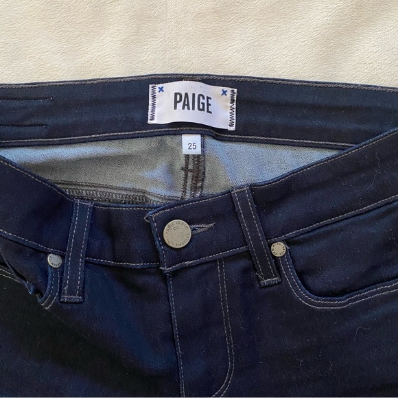 Paige Skyline Ankle Peg Dark Jeans - Picture 2 of 5